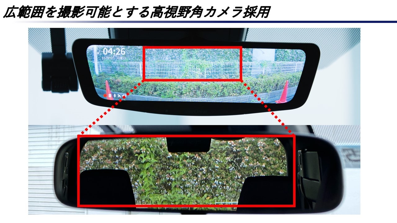 【取付コミコミパッケージ】ROADSTER 専用12型ドライブレコーダー搭載デジタルミラー 車外用リアカメラモデル
